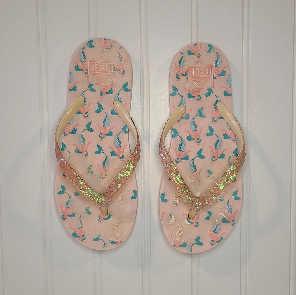 Reef Stargazer Little Girls Mermaid Flip Flops Size 13/1